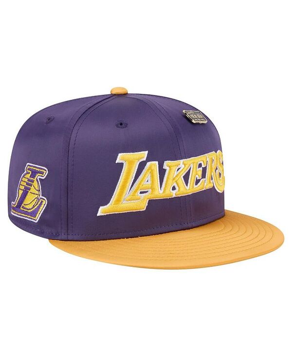 ニューエラ メンズ アクセサリー 帽子 ヴィンテージ サテン New Era Men's Purple/Gold Los Angeles Lakers Throwback Satin Vintage Pin Two-Tone 59FIFTY Fitted Hat Purple Gold パープル