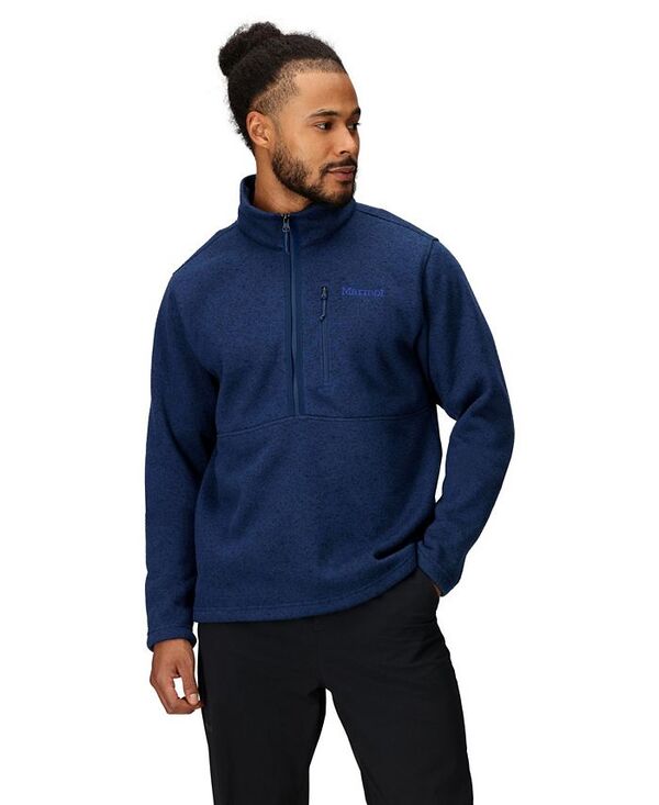 モルモット メンズ アウター パーカー・スウェット ハーフジップ 流汗 プルオーバー Marmot Men\u0027s Drop Line Half Zip Sweatshirt Arctic navy heather ギョリュウモドキ