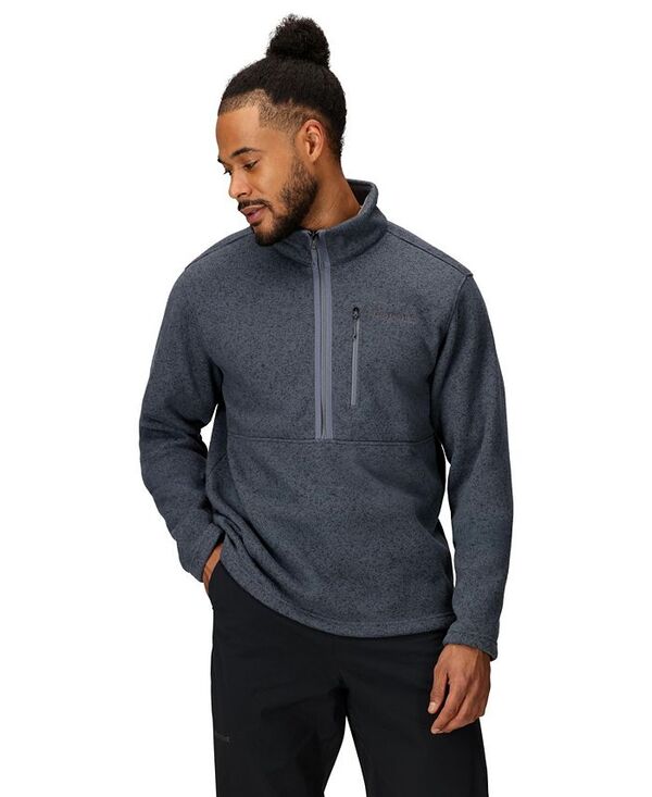 モルモット メンズ アウター パーカー・スウェット ハーフジップ 流汗 プルオーバー Marmot Men\u0027s Drop Line Half Zip Sweatshirt Steel onyx heather ギョリュウモドキ