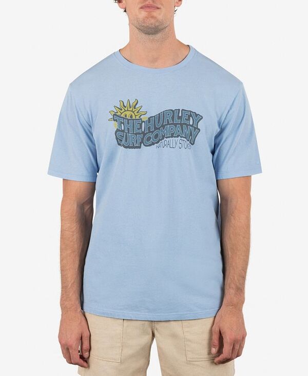 ハーレー メンズ トップス Tシャツ Hurley Men Naturally Stoked Short Sleeve T-Shirt Eifel blue ブルー