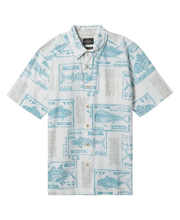 クイックシルバー ウォーター マン メンズ トップス シャツ Quiksilver Waterman Quiksilver Men's Block Fish Woven Shirt White ホワイト