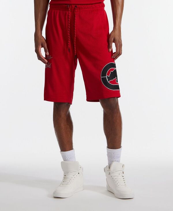 エコー メンズ ボトムス ハーフパンツ・ショーツ メッシュ ショートパンツ Ecko Unltd Men's Touch Base Birdseye Mesh Shorts True red レッド