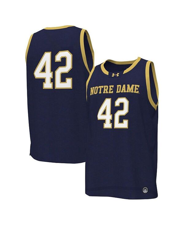 アンダーアーマー メンズ トップス シャツ ジャージー Under Armour Men's 42 Notre Dame Fighting Irish Replica Basketball Jersey Navy ネイビー