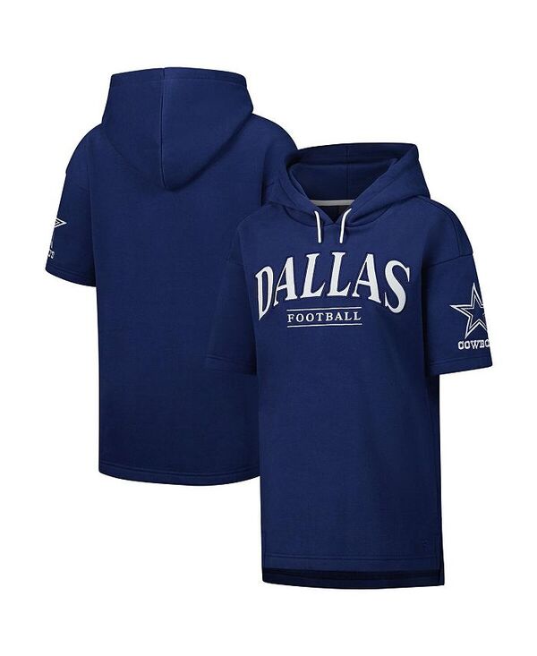 ファナティクス メンズ アウター パーカー・スウェット パーカー Fanatics Men's and Women's Navy Dallas Cowboys Elements Ready Short Sleeve Pullover Hoodie Navy ネイビー