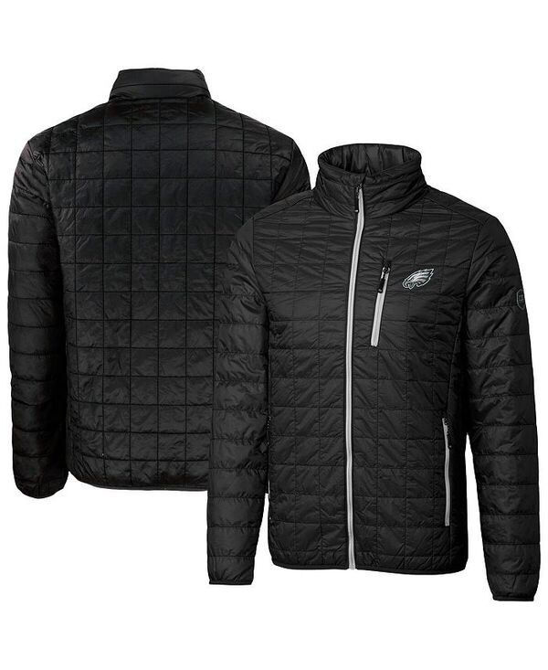カッターアンドバック メンズ アウター ジャケット・ブルゾン ジャケット Cutter & Buck Men's Black Philadelphia Eagles Rainier PrimaLoft Eco Insulated Full-Zip Puffer Jacket Black ブラック