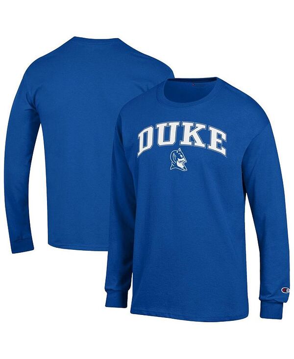 チャンピオン メンズ トップス Tシャツ ロゴ Champion Men's Royal Duke Blue Devils Arch Over Logo Long Sleeve T-Shirt Royal ブルー