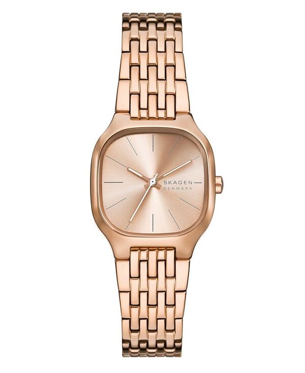 スカーゲン レディース アクセサリー 腕時計 Tシャツ Skagen Women's Mellem Lille Quartz Three-Hand Rose Gold Stainless Steel Watch 28mm Rose Gold ゴールド｜ReVida 店