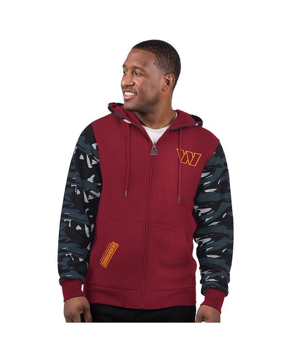 クランク メンズ アウター パーカー・スウェット パーカー Starter Men\u0027s Burgundy Washington Commanders Thursday Night Gridiron Full-Zip Hoodie Burgundy Gray 薄墨色