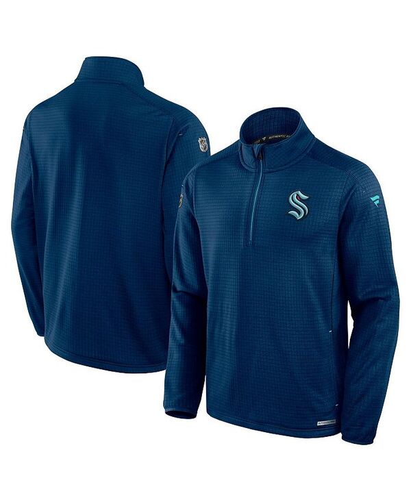 ファナティクス メンズ アウター ジャケット・ブルゾン ジャケット Fanatics Men's Navy Seattle Kraken Authentic Pro Rink Quarter-Zip Jacket Navy ネイビー