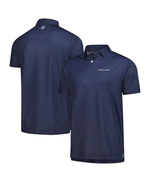 フットジョイ メンズ トップス ポロシャツ プリント シャツ FootJoy Men's Navy THE PLAYERS ProDry Bounce Print Stretch Pique Polo Shirt Navy ネイビー