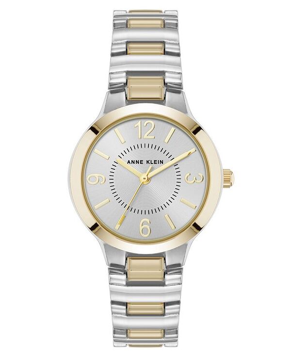 アンクライン レディース アクセサリー 腕時計 Anne Klein Women Quartz Essential Round Two-Tone Metal Alloy Watch 32mm Silver-Tone Gold-Tone ゴールド