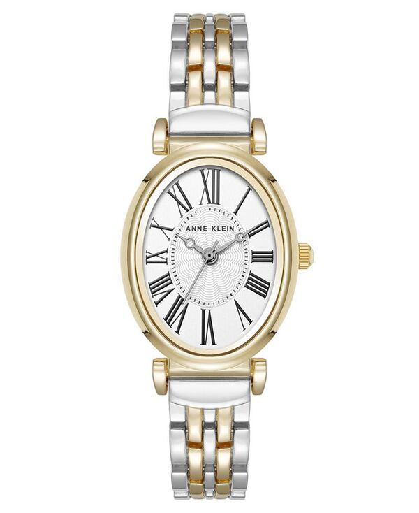 アンクライン レディース アクセサリー 腕時計 Anne Klein Women Quartz Oval Roman Numeral Two-Tone Metal Alloy Watch 25mm Silver-Tone Gold-Tone ゴールド