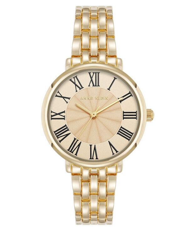 アンクライン レディース アクセサリー 腕時計 Anne Klein Women Quartz Round Roman Numeral Gold-Tone Metal Alloy Watch 32mm Gold-Tone ゴールド