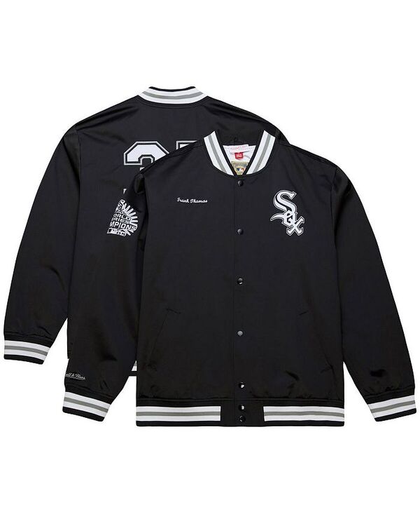 ミッチェル&ネス メンズ アウター ジャケット・ブルゾン ヴィンテージ サテン ジャケット Mitchell & Ness Men's Frank Thomas Black Chicago White Sox Legends Collection Vintage Satin Full-Snap Jacket Black ブラック