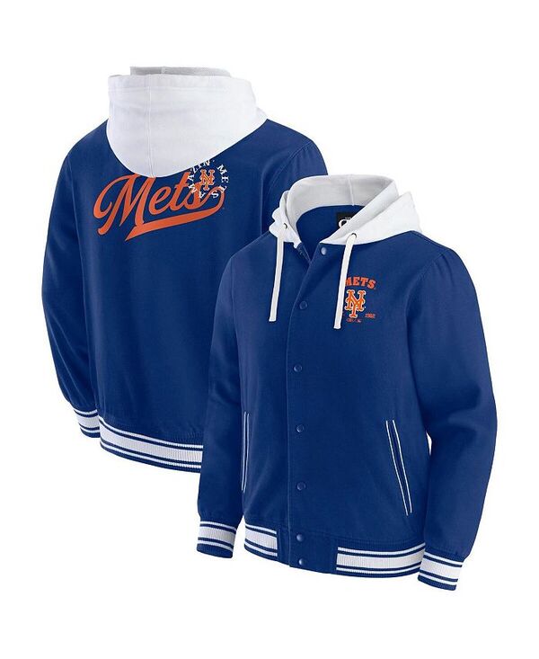ファナティクス メンズ アウター ジャケット・ブルゾン フーデッドジャケット ジャケット Fanatics Men's Royal New York Mets Full-Snap Hooded Jacket Royal