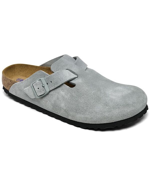 ビルケンシュトック レディース シューズ サンダル スエード レザー Birkenstock Women's Boston Soft Footbed Suede Leather Clogs from Finish Line Pure Sage セージ|ReVida 店
