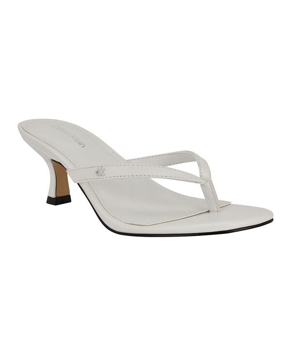 カルバンクライン レディース シューズ サンダル ヒール Calvin Klein Women's Opelle Tapered Kitten Heel Sandals White ホワイト
