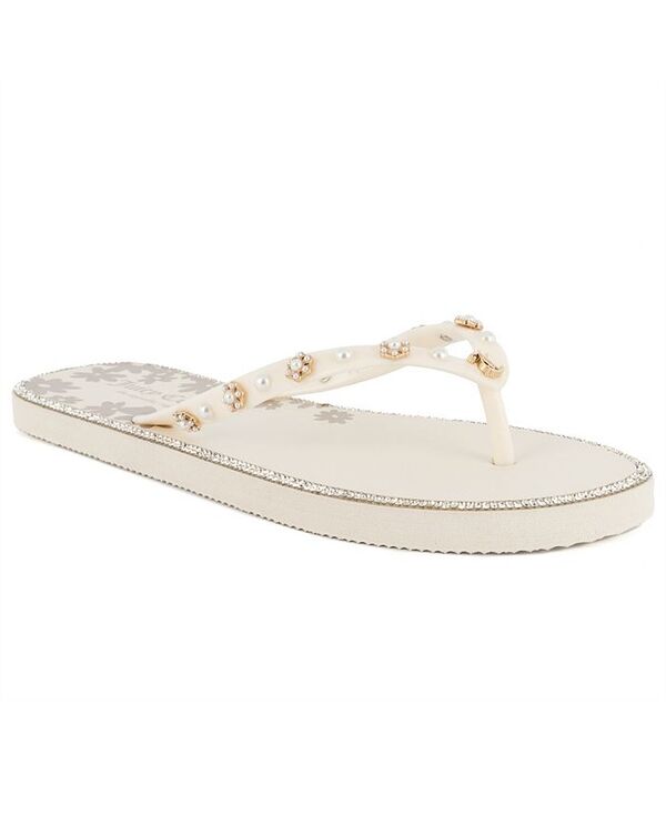 ジューシークチュール レディース シューズ サンダル Juicy Couture Women's Sanba Embellished Flip Flops Ivory アイボリー