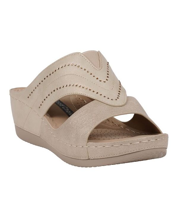 ジーシーシューズ レディース シューズ サンダル GC Shoes Women's Johanna Embellished Wedge Sandals Gold ゴールド