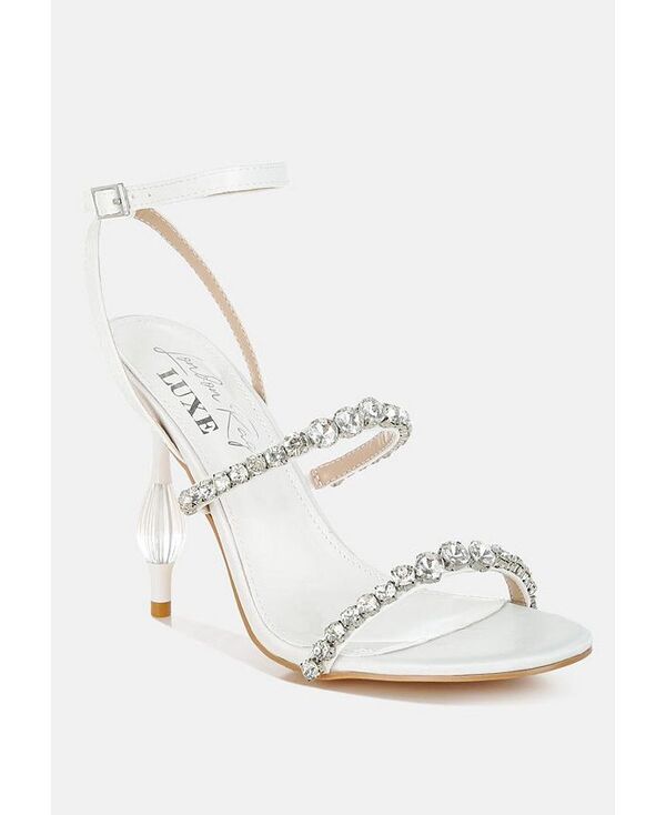 ロンドンラグ レディース シューズ サンダル ヒール London Rag Aragon Diamante Embellished Fantasy Heel Sandals White ホワイト|ReVida 店