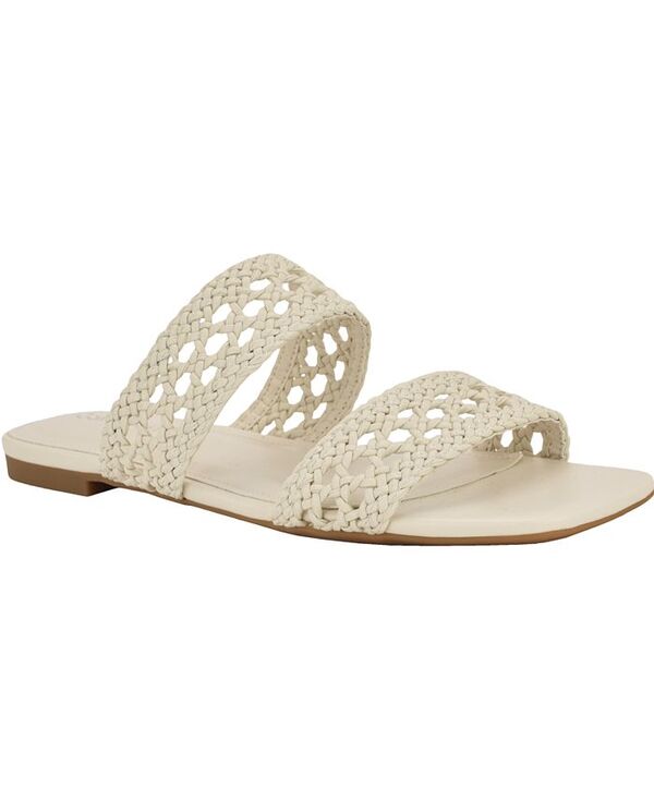 カルバンクライン レディース シューズ サンダル Calvin Klein Women's Florency Woven Slip-On Flat Sandals Ivory アイボリー