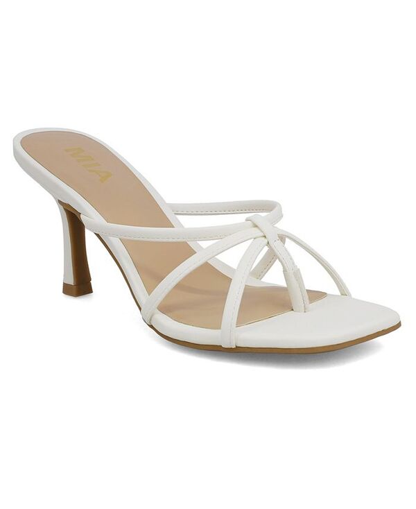 ミア レディース シューズ サンダル ヒール MIA Women's Sybel Stiletto Heel Dress Sandals White ホワイト