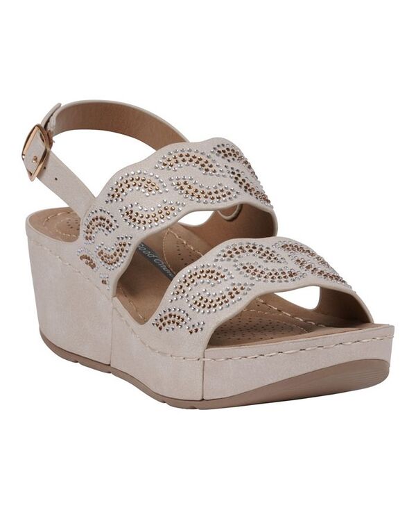 ジーシーシューズ レディース シューズ サンダル GC Shoes Women's Alexia Embellished Wedge Sandals Gold ゴールド