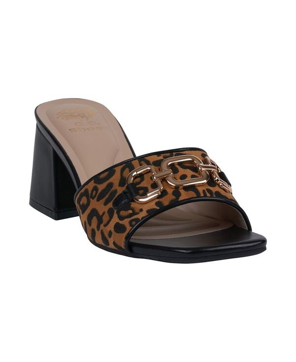 ジーシーシューズ レディース シューズ サンダル ヒール GC Shoes Women's Wanda Block Heel Dress Sandals Black Leopard ブラック