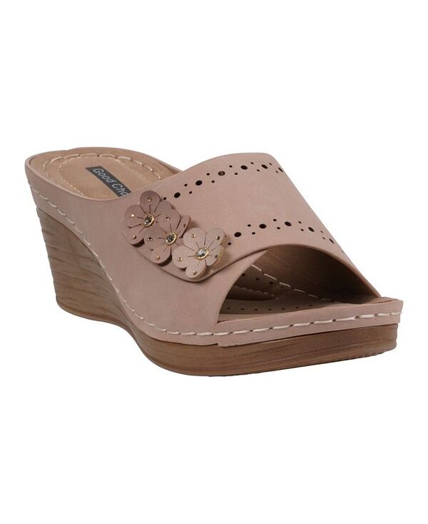 ジーシーシューズ レディース シューズ サンダル フラワー柄 フラワー GC Shoes Women's Vega Floral Wedge Sandals Blush ブラッシュ