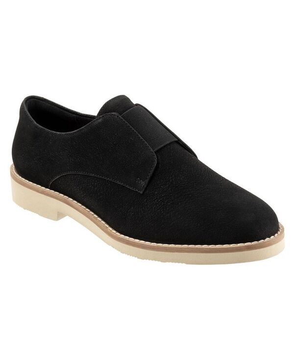 ホンブルグ帽ウォーク レディース シューズ パンプス SoftWalk Wexford Flat Black nubuck 黒いこと