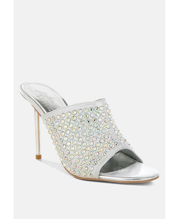 ロンドンラグ レディース シューズ パンプス ヒール London Rag Farasha AB Rhinestone Slip-On Stiletto Heels Silver シルバー