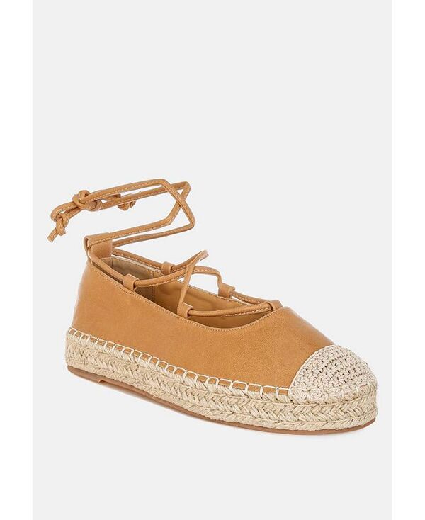 ロンドンラグ レディース シューズ サンダル レース London Rag Alaya Woven Toe Lace-Up Espadrilles Tan タン
