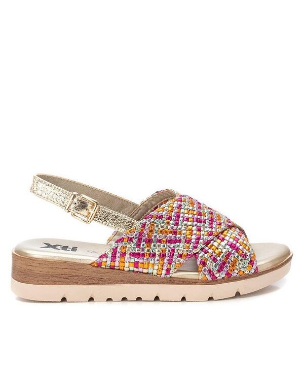 キシタイ レディース シューズ サンダル Women's Criss Cross Flat Sandals By XTI Fuchsia フューシャ|ReVida 店
