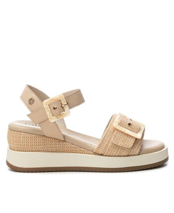 キシタイ レディース シューズ サンダル レザー Carmela Leather Women's Wedge Sandals By XTI Beige ベージュ|ReVida 店