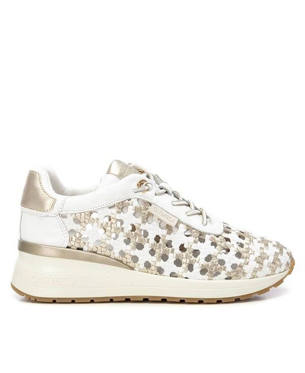 キシ五分五分 レディース シューズ スニーカー なめし革 Carmela Leather Women\u0027s Braided Sneakers By XTI White 白いこと
