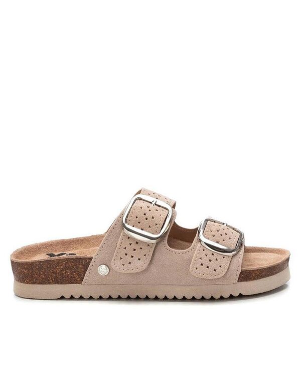 キシタイ レディース シューズ サンダル スエード Women's Suede Slip on Sandals By XTI Beige ベージュ｜ReVida 店