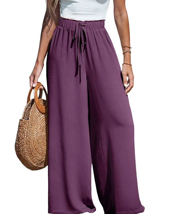 カップシー レディース ボトムス カジュアルパンツ パンツ CUPSHE Women's Summer Lovin Drawstring Wide-Leg Pants Purple パープル