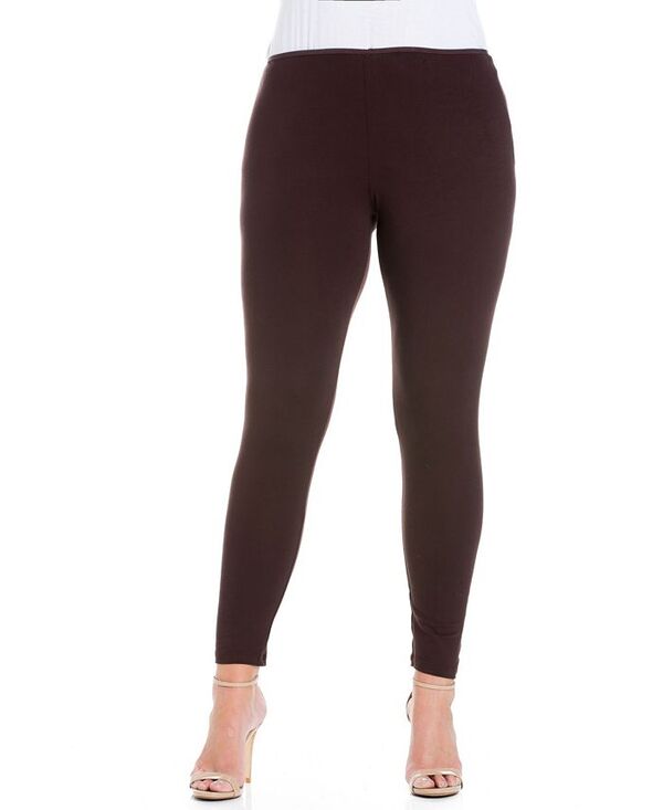 24 セブンコンフォート レディース ボトムス カジュアルパンツ プラスサイズ アンクル レギンス 24seven Comfort Apparel Plus Size Comfortable Ankle Length Leggings Brown ブラウン