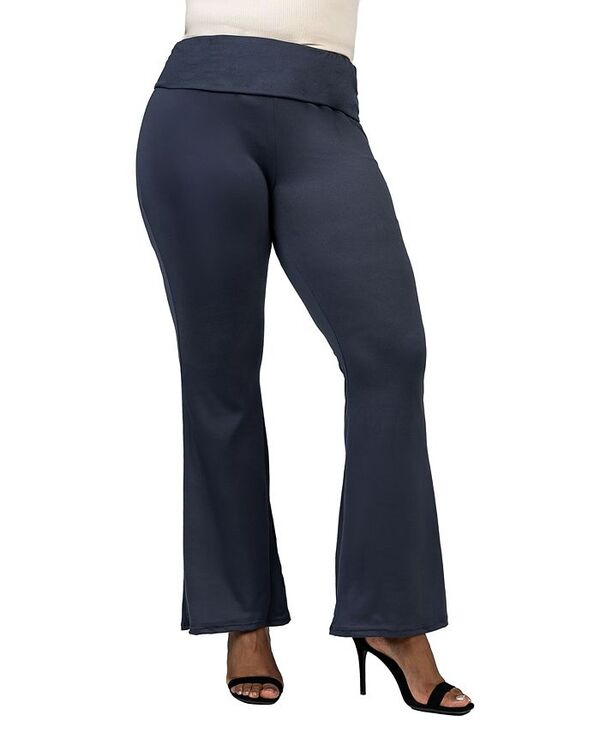 24 セブンコンフォート レディース ボトムス カジュアルパンツ プラスサイズ パンツ スウェットパンツ 24seven Comfort Apparel Plus Size Black Bell Bottom Foldover Waist Sweatpants Charcoal チャコール｜ReVida 店