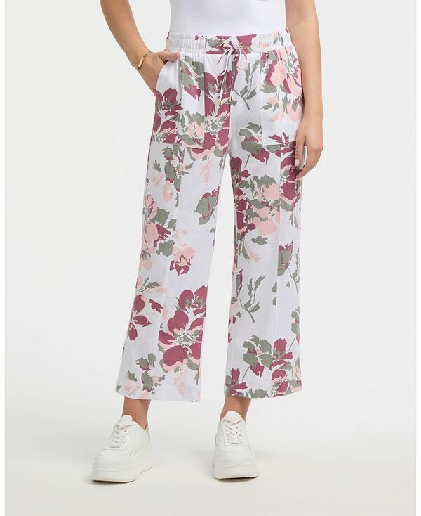 エレントレイシー レディース ボトムス カジュアルパンツ ストレート クロップド Ellen Tracy Women's Cropped Straight Leg Pant Peach bouquet ピーチ