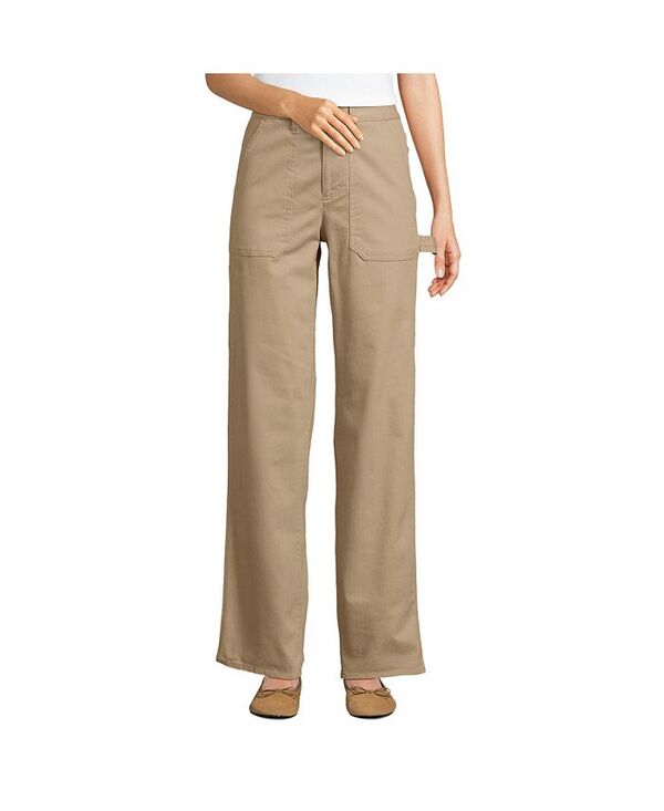 ランズエンド レディース ボトムス カジュアルパンツ プチ パンツ Lands' End Petite Herringbone Chino High Rise Utility Pants Desert tan タン