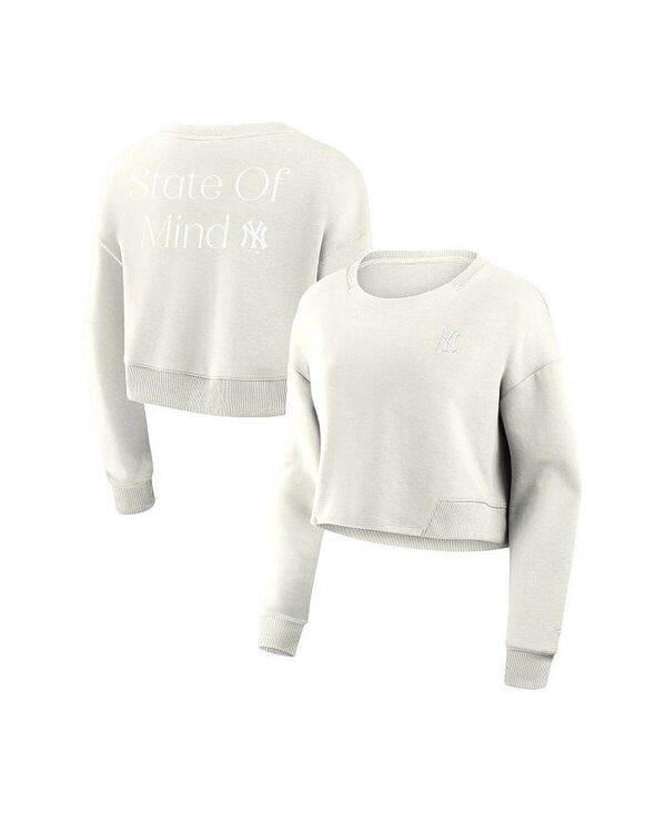ファナティクス レディース アウター パーカー・スウェット スウェット シャツ クロップド Fanatics Women Cream New York Yankees Studio Cropped Pullover Sweatshirt Cream クリーム