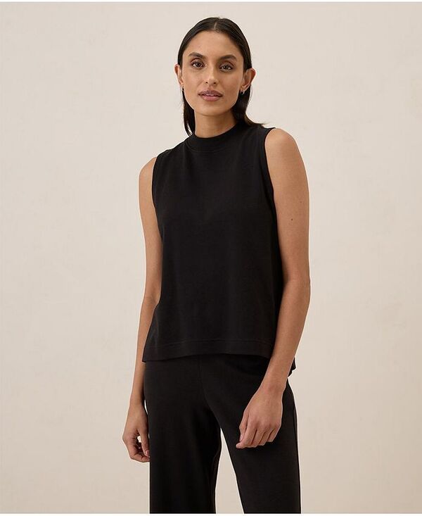 パクト レディース トップス シャツ モックネック コットン Pact Women's Organic Cotton Airplane Mock Neck Shell Black ブラック