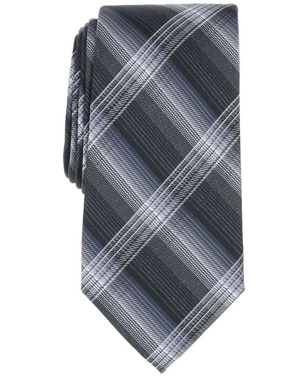 ペリーエリス メンズ 付属物 タイ Perry Ellis Portfolio Perry Ellis Men\u0027s Levitt Plaid Tie Black 黒いこと ネクタイ-スーツ用ファッション小物