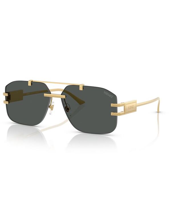 ヴェルサーチ メンズ 添え物 サングラス・アイウェア Versace Men\u0027s Sunglasses VE2275 Dark Grey/Gold 薄墨色