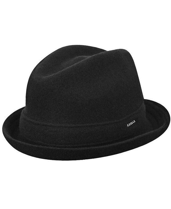 カンゴール メンズ アクセサリー 帽子 ウール Kangol Men's Wool Player Fedora Black ブラック|ReVida 店
