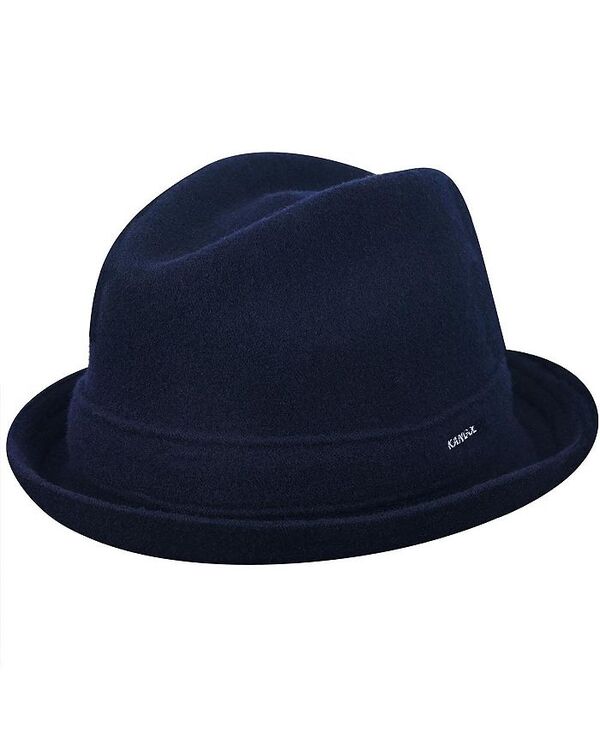 カンゴール メンズ アクセサリー 帽子 ウール Kangol Men's Wool Player Fedora Dark blue ブルー|ReVida 店
