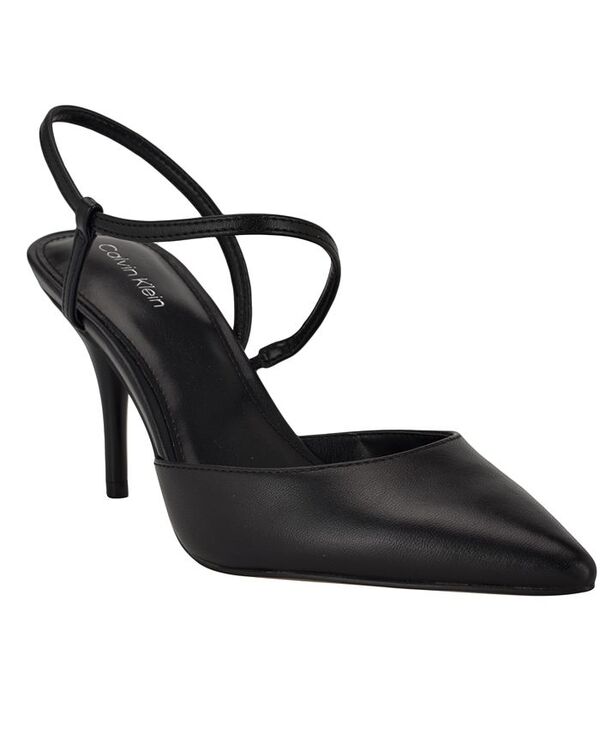 カルバンクライン レディース シューズ パンプス Calvin Klein Women's Cordera Pointy Toe Stiletto Pumps Black Leather ブラック｜ReVida 店