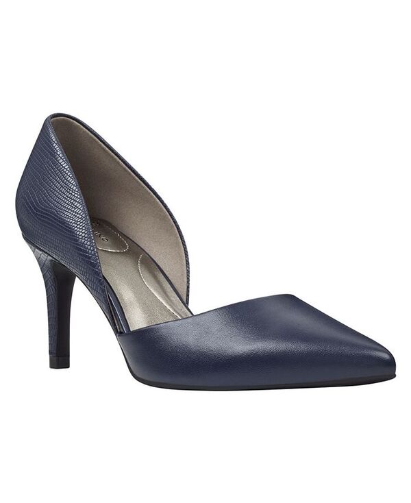 バンドリーノ レディース シューズ パンプス Bandolino Women's Grenow D'Orsay Pointed Toe Pumps Navy Lizard/Smooth ネイビー|ReVida 店