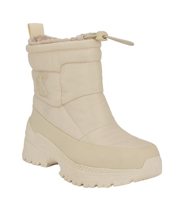 カルバンクライン レディース シューズ ブーツ・レインブーツ Calvin Klein Women's Nelsa Round Toe Casual Lug Sole Booties Light Natural｜ReVida 店